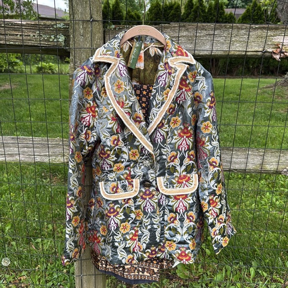 Aratta Renaissance Silk Jacquard Blazer, Size XS Bridgerton Jacket - Picture 17 of 17